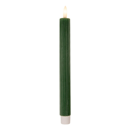 Clayre & Eef | Kaars met LED set van 2 Groen ø 2x25 cm / 2xAAA | 6CA0002DGR