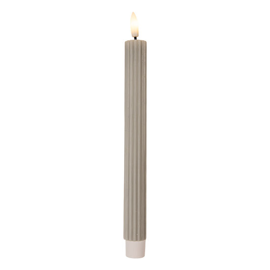 Clayre &amp; Eef | Kaars met LED set van 2 Grijs &oslash; 2x25 cm / 2xAAA | 6CA0002G