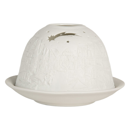 Clayre & Eef | Theelichthouder Wit ø 12x8 cm | 6CE2208