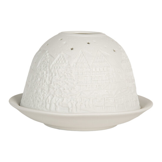 Clayre & Eef | Theelichthouder Wit ø 12x8 cm | 6CE2208