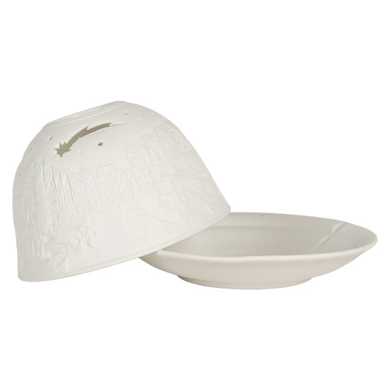 Clayre & Eef | Theelichthouder Wit ø 12x8 cm | 6CE2208