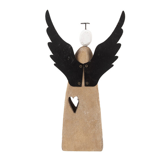 Clayre &amp; Eef | Kerstdecoratie Engel Wit Bruin 14x5x26 cm | 6H2420L