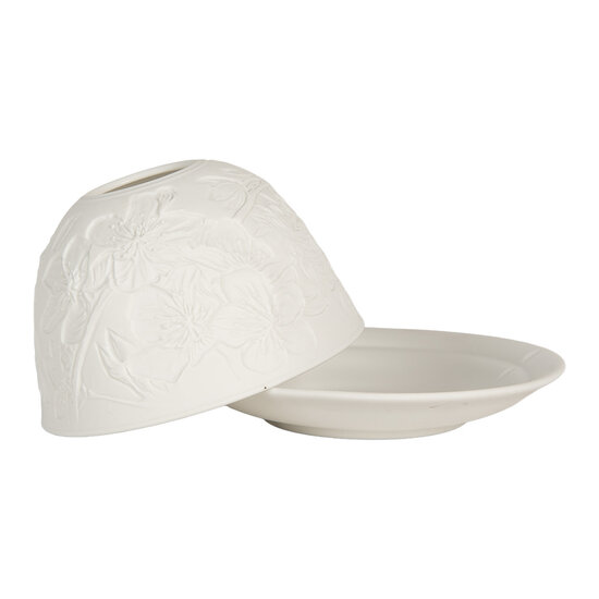 Clayre & Eef | Theelichthouder Wit ø 12x8 cm | 6CE2209