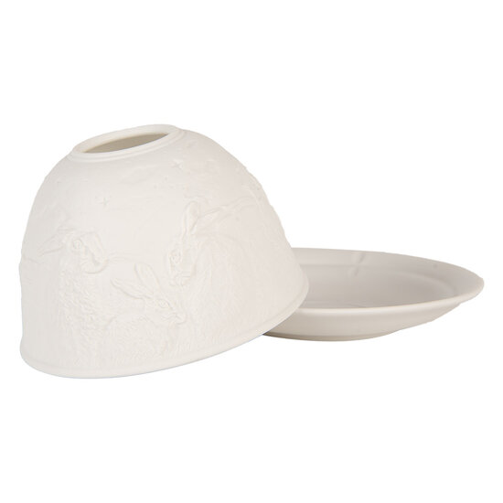 Clayre & Eef | Theelichthouder Wit ø 12x8 cm | 6CE2210