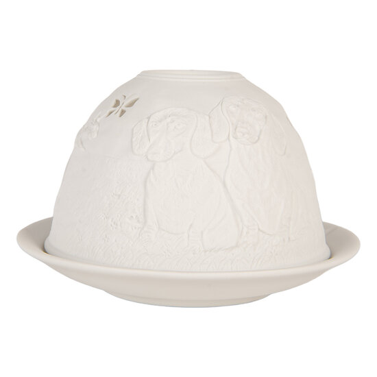 Clayre & Eef | Theelichthouder Wit ø 12x8 cm | 6CE2211