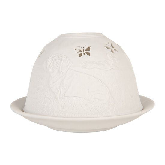 Clayre & Eef | Theelichthouder Wit ø 12x8 cm | 6CE2211