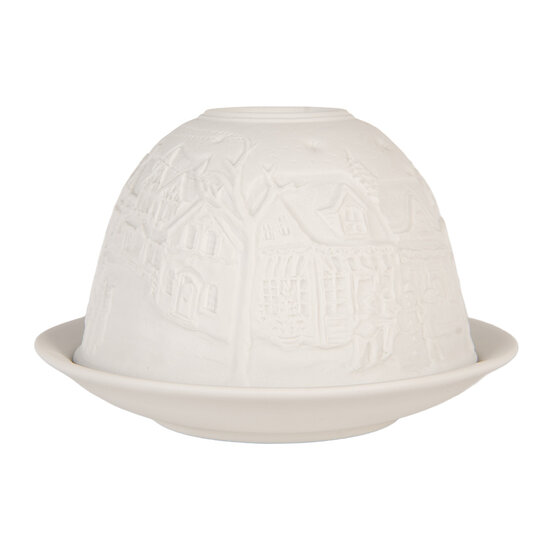 Clayre & Eef | Theelichthouder Wit ø 12x8 cm | 6CE2212