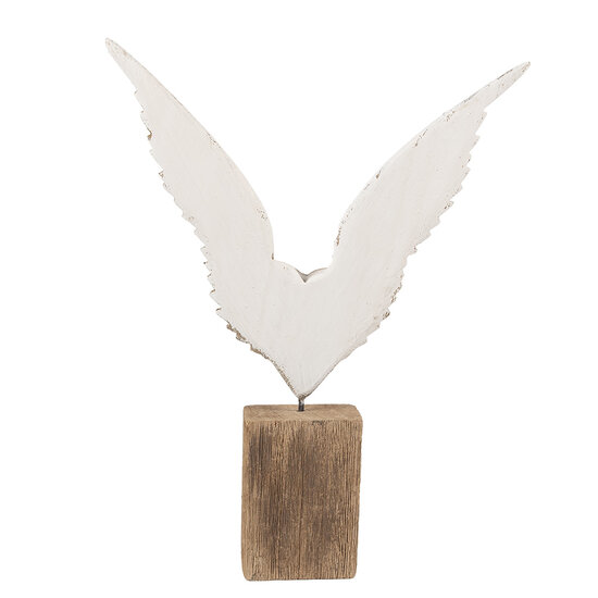 Clayre & Eef | Decoratie Vleugels Wit Bruin 26x5x33 cm | 6H2425