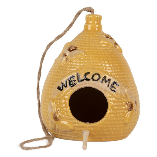 Clayre & Eef | Vogelhuis Geel ø 11x14 cm | 6CE2321