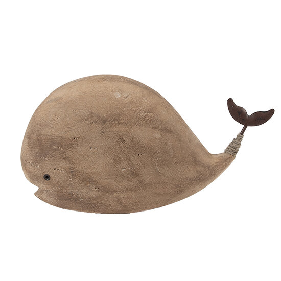 Clayre & Eef | Decoratie Walvis Bruin 26x7x14 cm | 6H2434