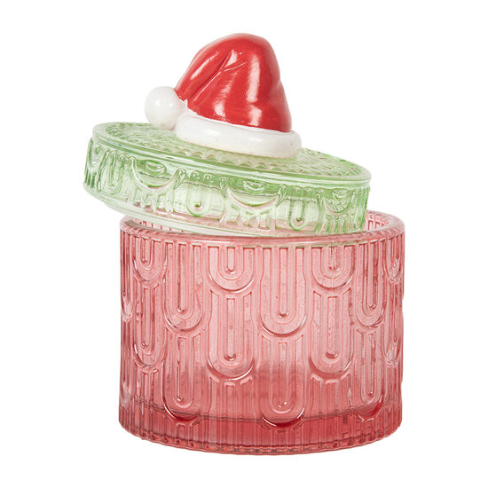Clayre & Eef | Voorraadpot Deksel Rood Groen ø 9x12 cm | 6GL5343