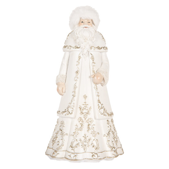 Clayre & Eef | Kerstdecoratie Kerstman Wit Grijs 13x10x25 cm | 6PR5367