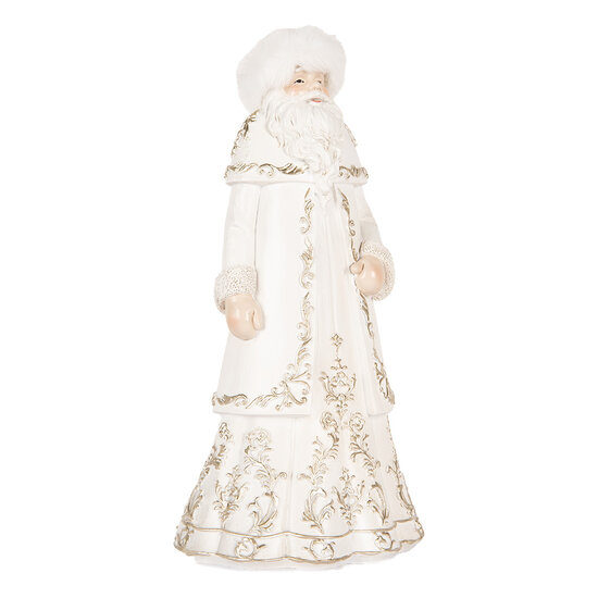 Clayre & Eef | Kerstdecoratie Kerstman Wit Grijs 13x10x25 cm | 6PR5367
