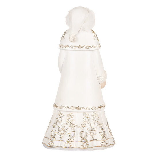 Clayre & Eef | Kerstdecoratie Kerstman Wit Grijs 13x10x25 cm | 6PR5367