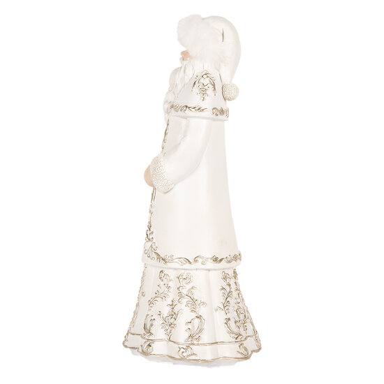 Clayre & Eef | Kerstdecoratie Kerstman Wit Grijs 13x10x25 cm | 6PR5367