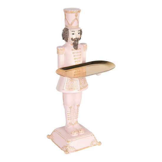 Clayre & Eef | Kerstdecoratie Notenkraker Roze 18x17x40 cm | 6PR5368
