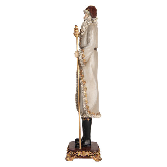 Clayre & Eef | Kerstdecoratie Kerstman Grijs 10x10x42 cm | 6PR5369