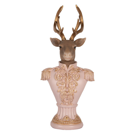 Clayre & Eef | Decoratie Hert Bruin Roze 16x14x36 cm | 6PR5370
