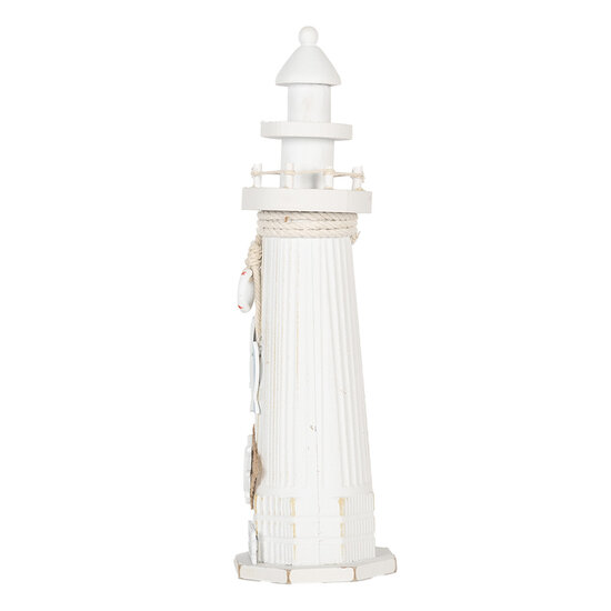 Clayre & Eef | Decoratie Vuurtoren Wit ø 10x32 cm | 6H2413