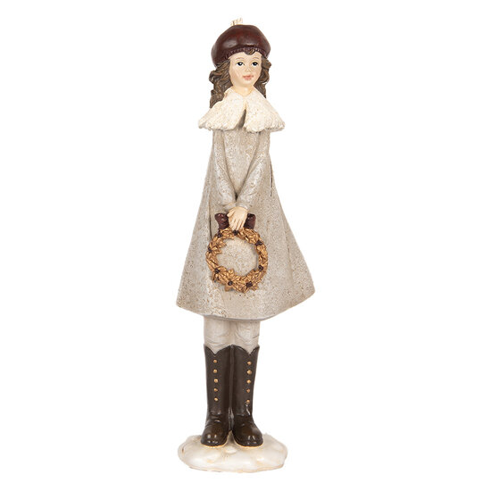 Clayre &amp; Eef | Decoratie Kind Grijs Bruin 10x8x30 cm | 6PR5396