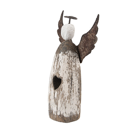 Clayre &amp; Eef | Kerstdecoratie Engel Wit Bruin 7x3x12 cm | 6H2420S