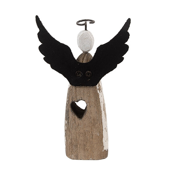 Clayre &amp; Eef | Kerstdecoratie Engel Wit Bruin 7x3x12 cm | 6H2420S