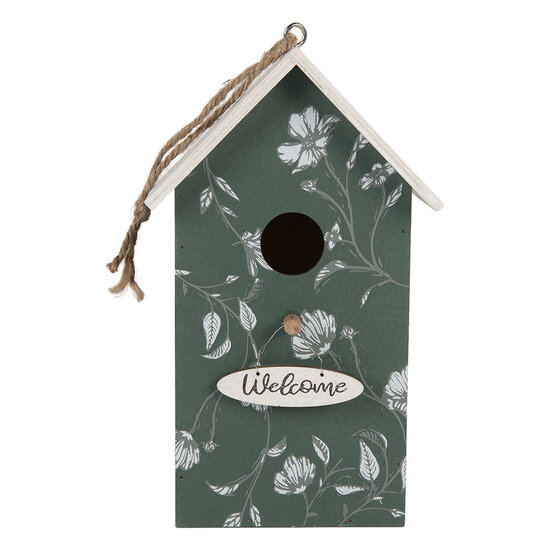 Clayre &amp; Eef | Vogelhuis Groen Wit 15x10x22 cm | 6H2439