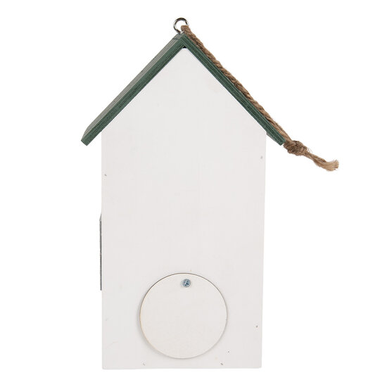 Clayre &amp; Eef | Vogelhuis Wit Groen 15x10x22 cm | 6H2440