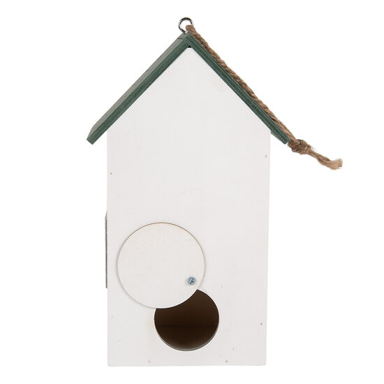 Clayre &amp; Eef | Vogelhuis Wit Groen 15x10x22 cm | 6H2440