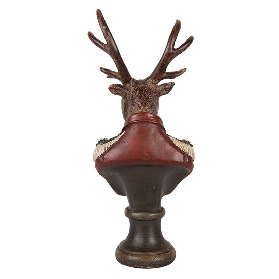Clayre & Eef | Kerstdecoratie Beeld Rendier Bruin Rood 12x10x27 cm | 6PR5593