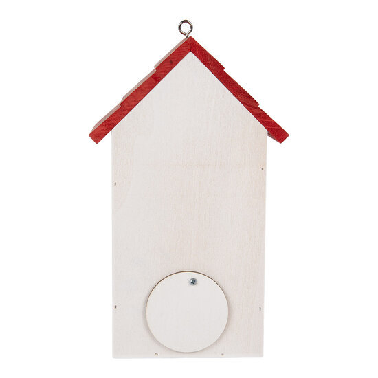 Clayre &amp; Eef | Vogelhuis Wit Rood 15x10x22 cm | 6H2446