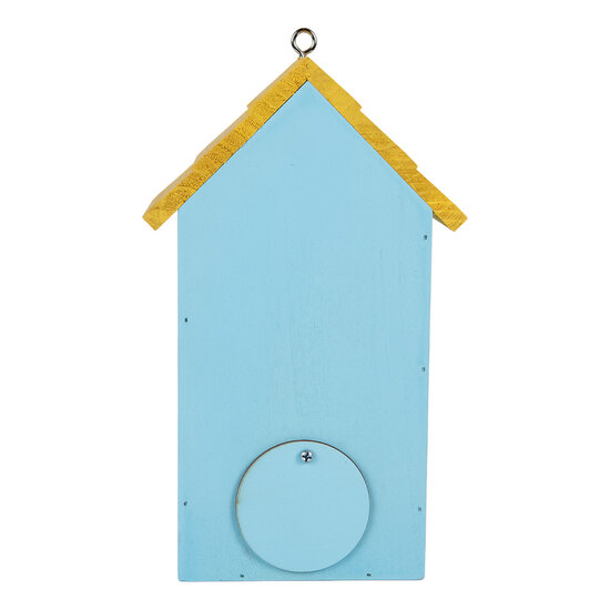 Clayre &amp; Eef | Vogelhuis Blauw Geel 15x10x22 cm | 6H2448