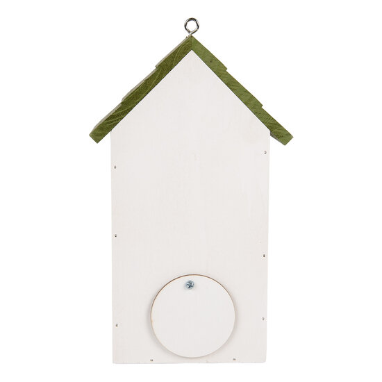 Clayre &amp; Eef | Vogelhuis Wit Groen 15x10x22 cm | 6H2449