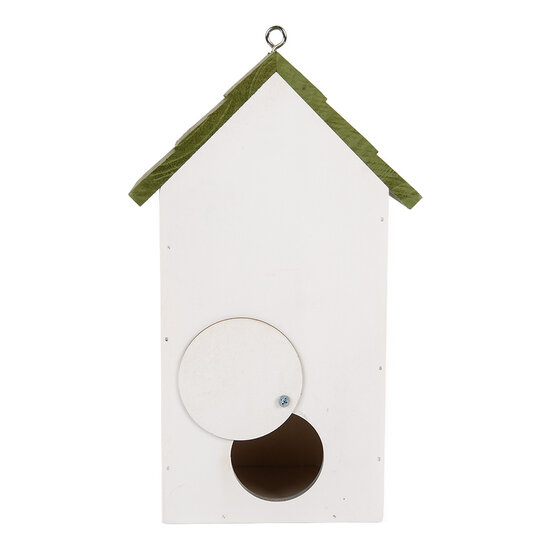 Clayre &amp; Eef | Vogelhuis Wit Groen 15x10x22 cm | 6H2449