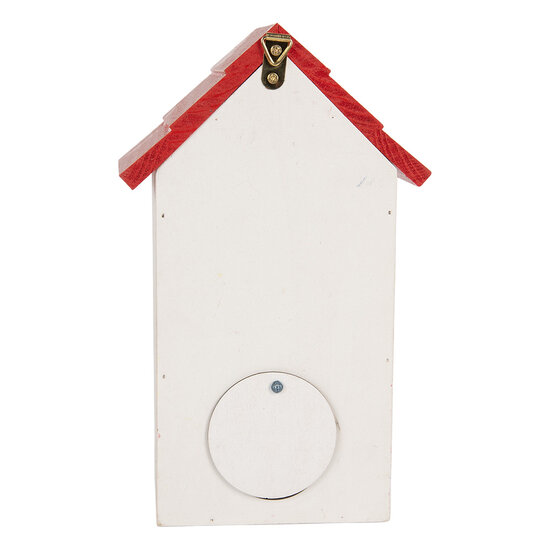 Clayre & Eef | Vogelhuis Wit Rood 15x10x22 cm | 6H2450