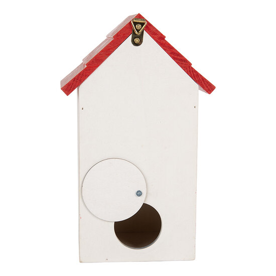 Clayre & Eef | Vogelhuis Wit Rood 15x10x22 cm | 6H2450