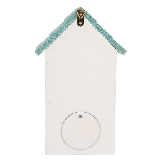 Clayre &amp; Eef | Vogelhuis Wit Turkoois 15x10x22 cm | 6H2451