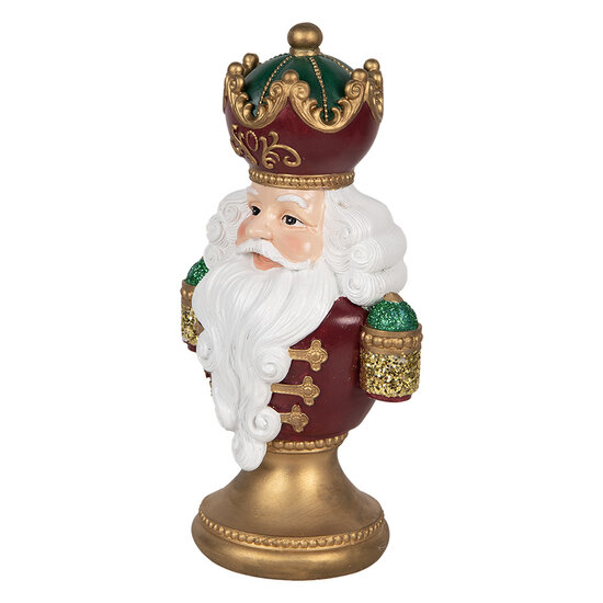 Clayre & Eef | Kerstdecoratie Kerstman met LED Rood Wit 15x10x26 cm | 6PR5694