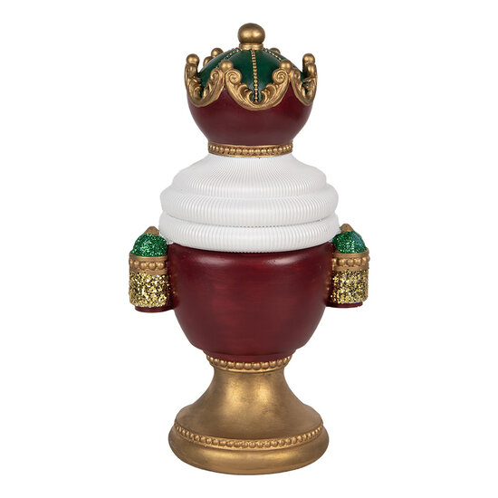 Clayre & Eef | Kerstdecoratie Kerstman met LED Rood Wit 15x10x26 cm | 6PR5694