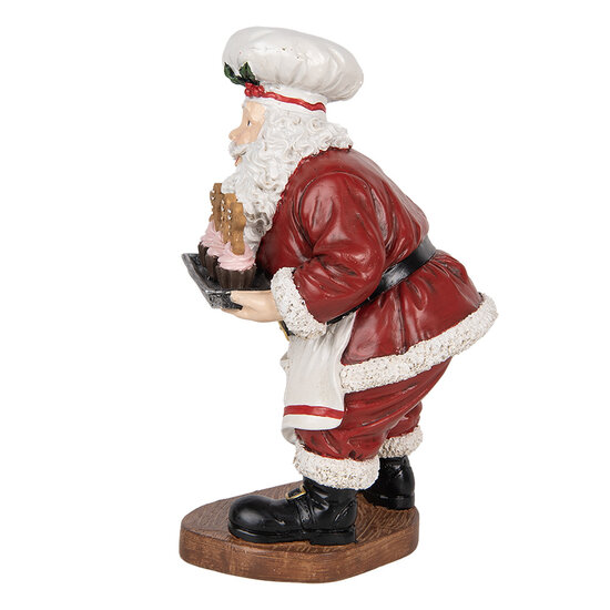 Clayre & Eef | Kerstdecoratie Kerstman Rood Wit 17x16x28 cm | 6PR5695