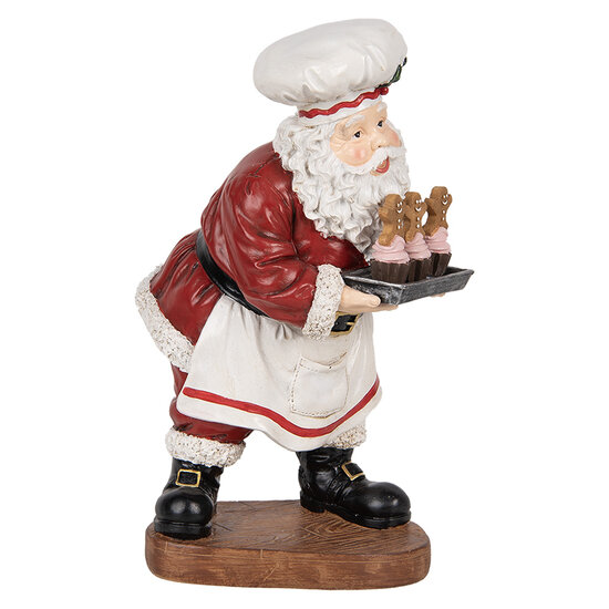 Clayre & Eef | Kerstdecoratie Kerstman Rood Wit 17x16x28 cm | 6PR5695