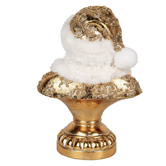 Clayre & Eef | Kerstdecoratie Kerstman Wit Goudkleurig 23x15x32 cm | 6PR5699