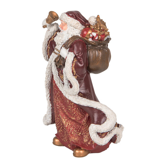 Clayre &amp; Eef | Kerstdecoratie Kerstman Rood Wit 15x11x20 cm | 6PR5704