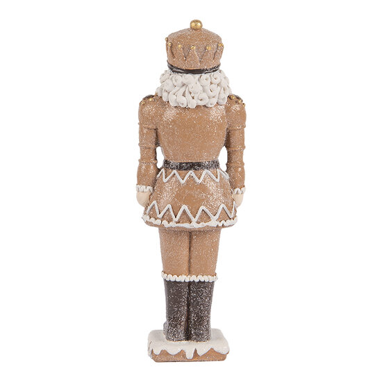 Clayre & Eef | Kerstdecoratie Notenkraker Bruin Wit 6x5x18 cm | 6PR5532