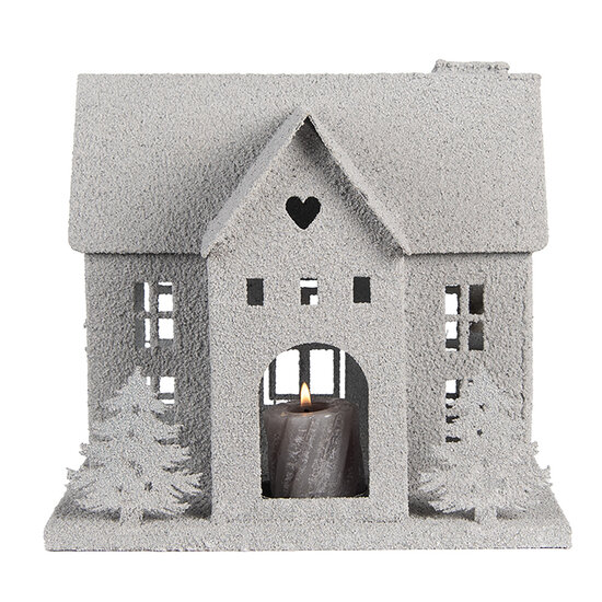 Clayre &amp; Eef | Decoratie Huis Grijs 26x17x24 cm | 6Y5932