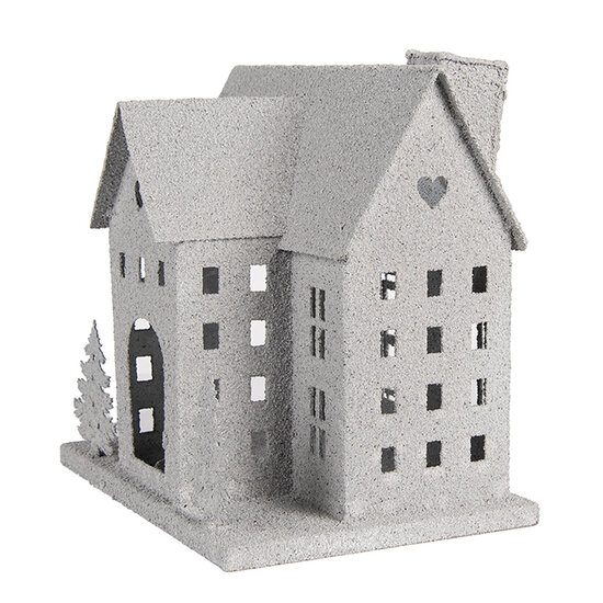 Clayre &amp; Eef | Decoratie Huis Grijs 26x17x24 cm | 6Y5932