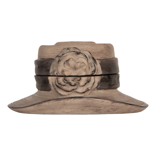 Clayre &amp; Eef | Sieradendoos Hoed Bruin &oslash; 22x11 cm | 6PR5545