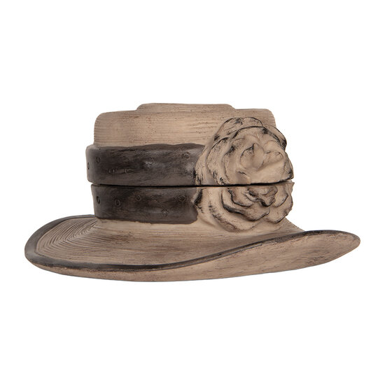 Clayre &amp; Eef | Sieradendoos Hoed Bruin &oslash; 22x11 cm | 6PR5545