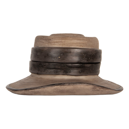 Clayre &amp; Eef | Sieradendoos Hoed Bruin &oslash; 22x11 cm | 6PR5545