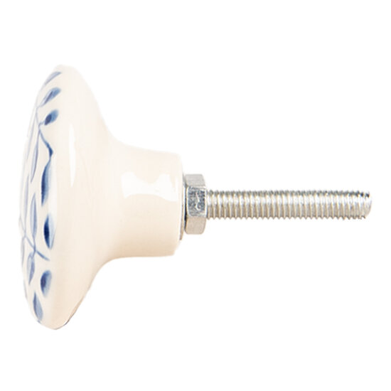 Clayre &amp; Eef | Deurknop Beige Blauw &oslash; 4x3 cm / S3 cm | 66268